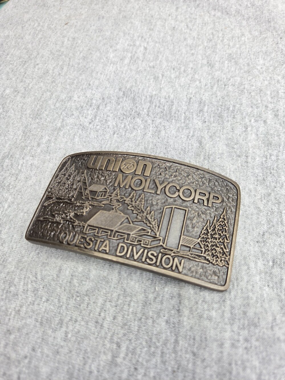 Vintage Union Molycorp Questa Mine Belt Buckle Solid Bronze Advanced Casting NM - Picture 4 of 9